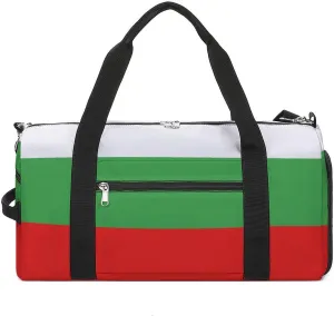 Bulgaria Flag Gym Duffel for Boys Girls with Waterproof Shoe Compartment Tote