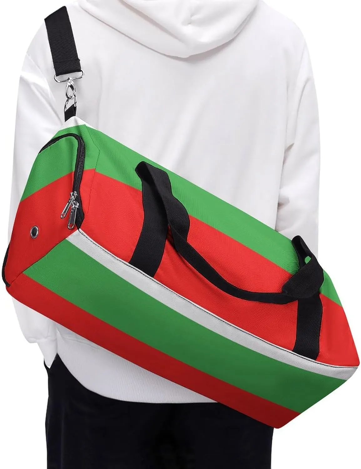 Bulgaria Flag Gym Duffel for Boys Girls with Waterproof Shoe Compartment Tote