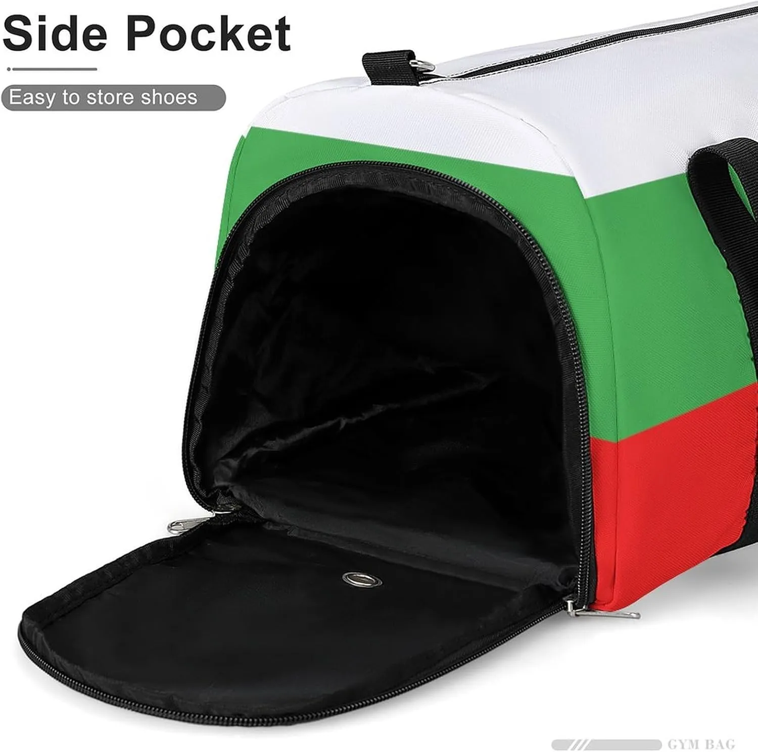 Bulgaria Flag Gym Duffel for Boys Girls with Waterproof Shoe Compartment Tote