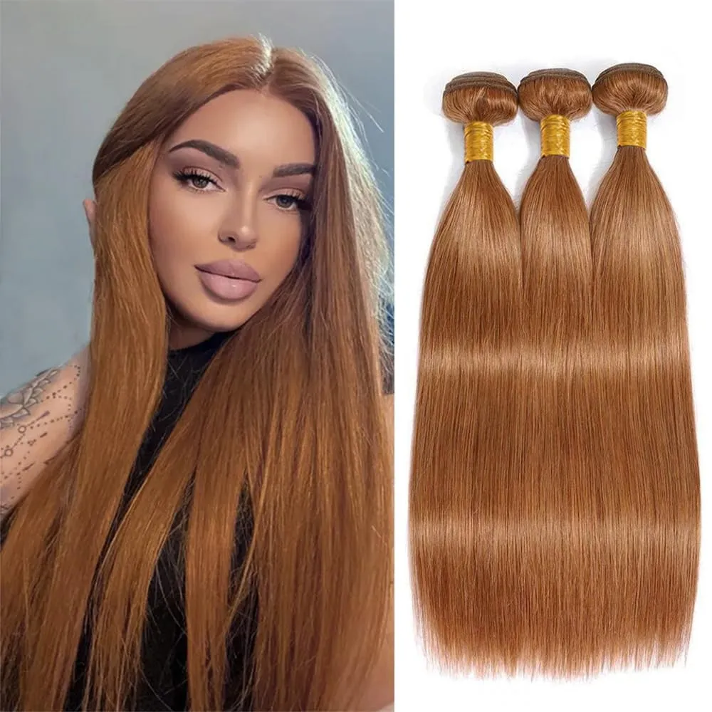Bundles Human Hair 18 20 22 Inch Body Wave Brown 30 Color Human Hair Bundles 12A Unprocessed Brazilian Virgin Hair Quick Weave Bundles for Black Women