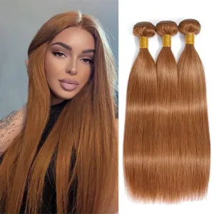 Bundles Human Hair 18 20 22 Inch Body Wave Brown 30 Color Human Hair Bundles 12A Unprocessed Brazilian Virgin Hair Quick Weave Bundles for Black Women