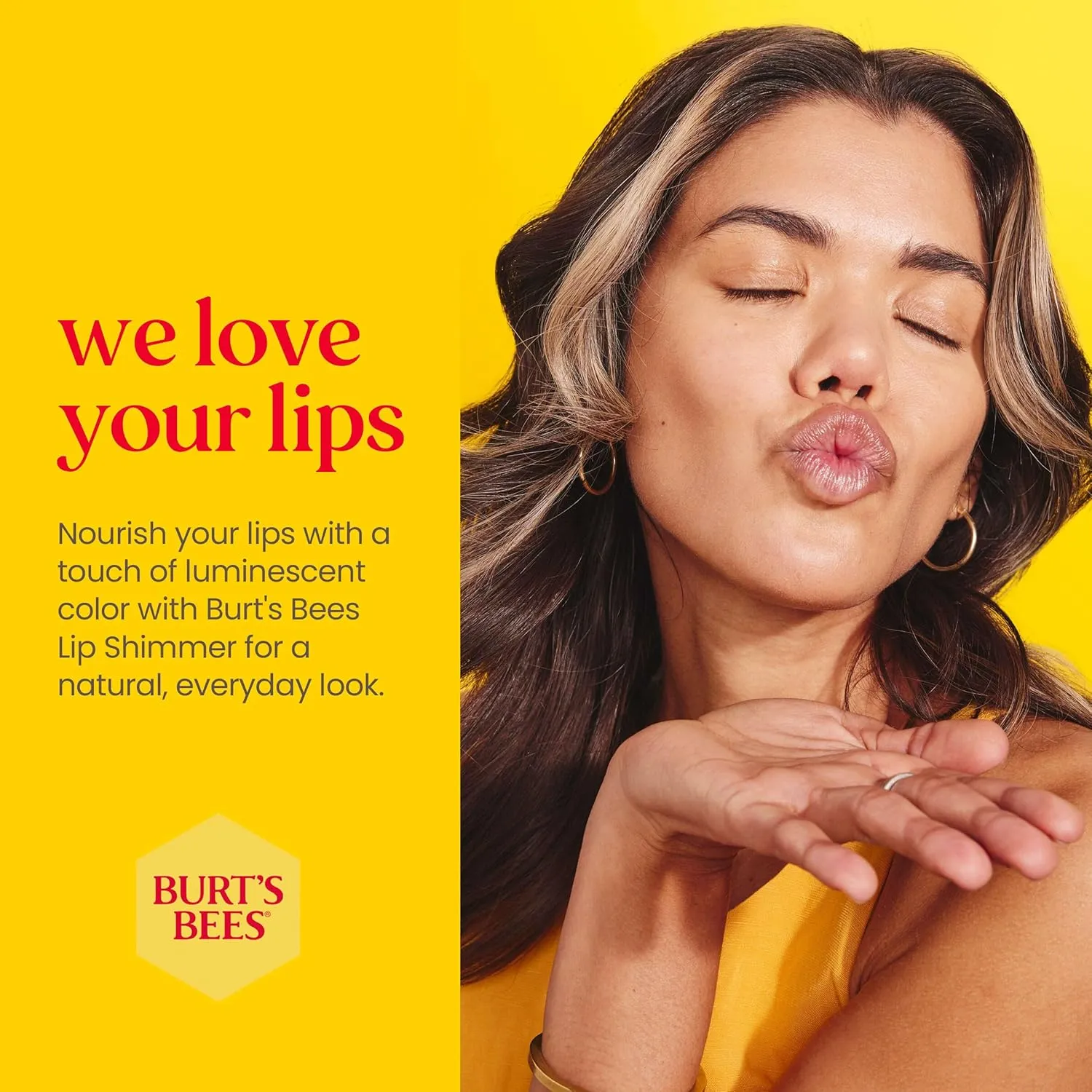 Burt's Bees Shimmer Lip Tint Set, Tinted Lip Balm Stick, Moisturizing for All Day Hydration with Natural Origin Glowy Pigmented Finish & Buildable Color, Champagne (4-Pack)