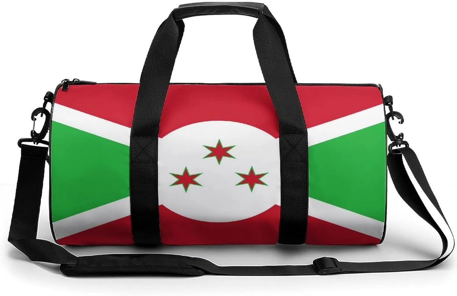 Burundi Flag Large Gym Duffel Bag with Wet Pocket for Men Women Travel Workout
