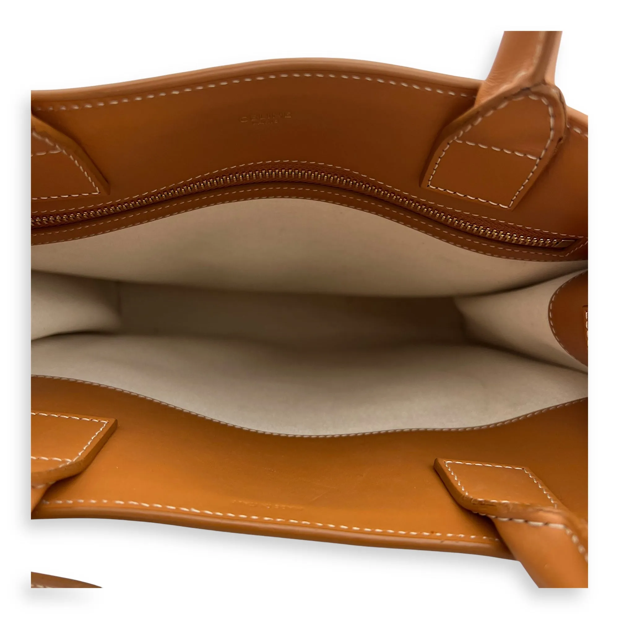 Cabas Top Handle Bag Brown in Canvas, Gold hardware