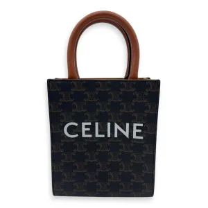 Cabas Triomphe Vertical Top Handle Bag Brown in Coated Canvas