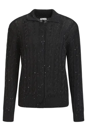 Cable knit cardigan