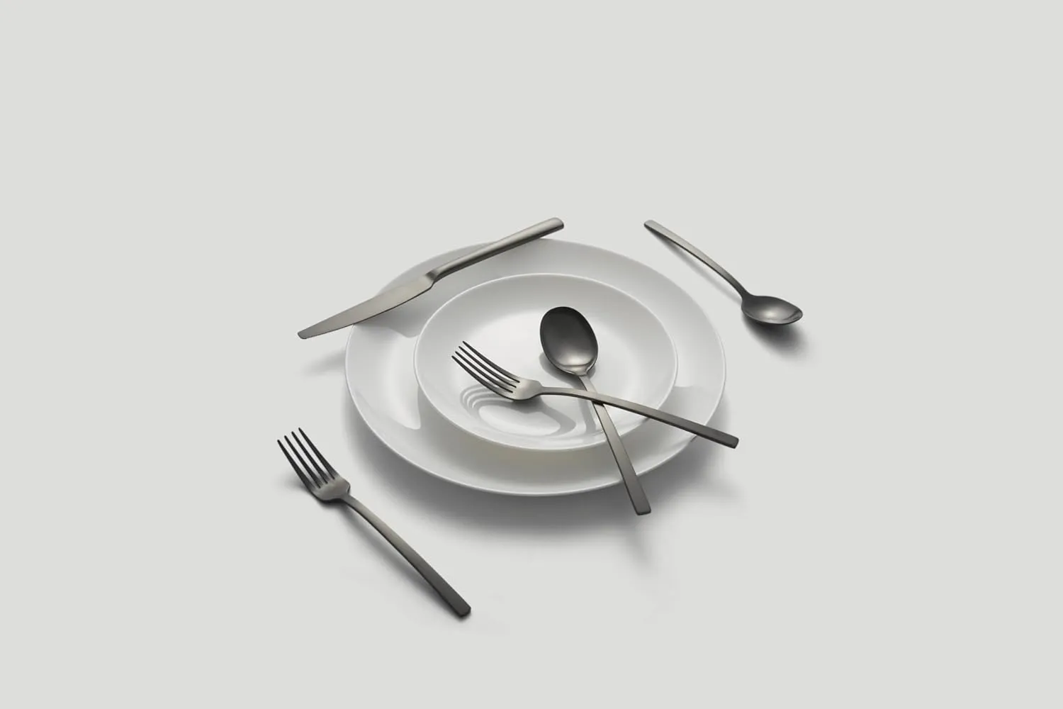 Cambridge Black Beacon Satin Piece Flatware Set, 45 Count