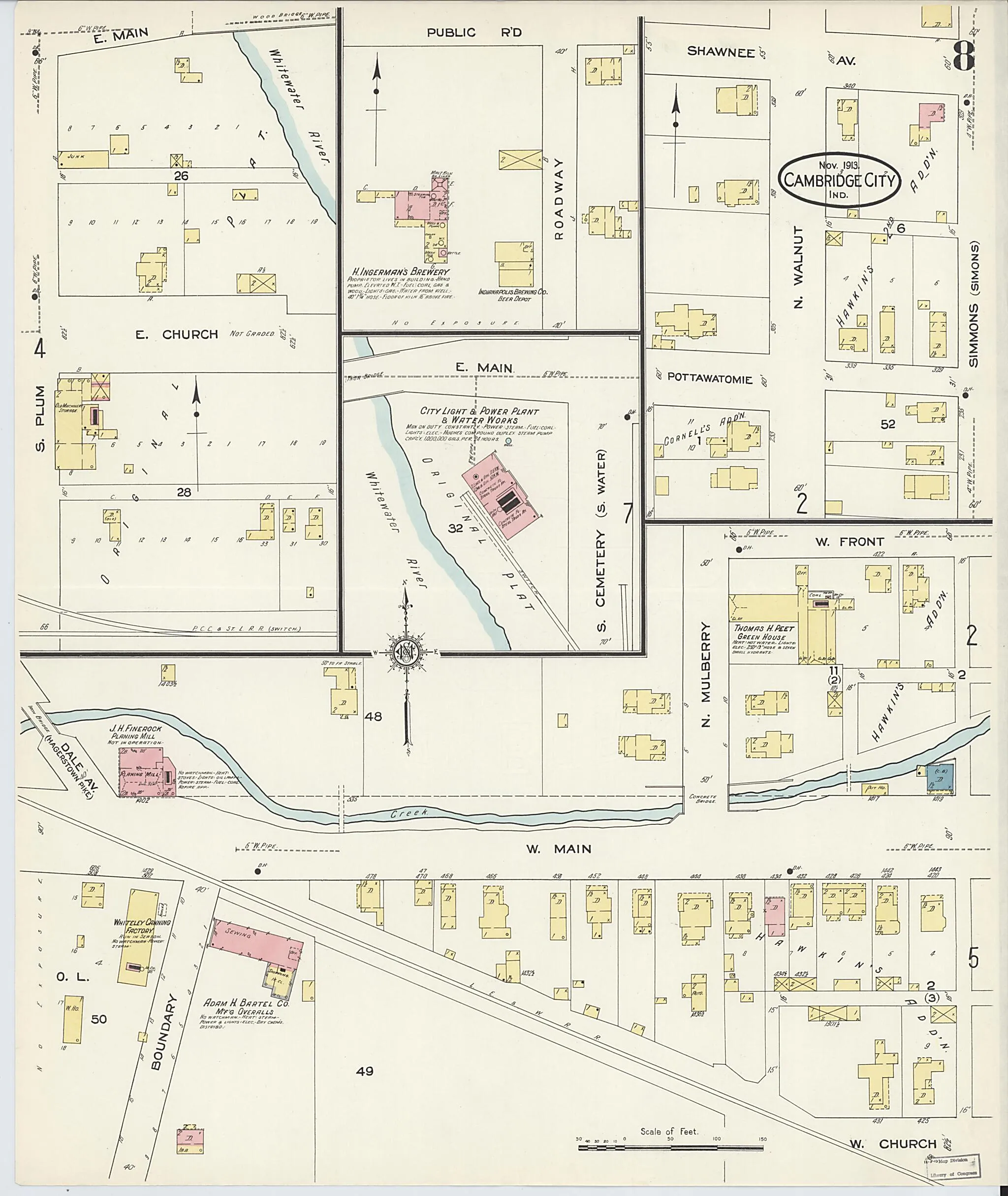 Cambridge City, Wayne County, Indiana 1913 (Sheet 8 of 8)