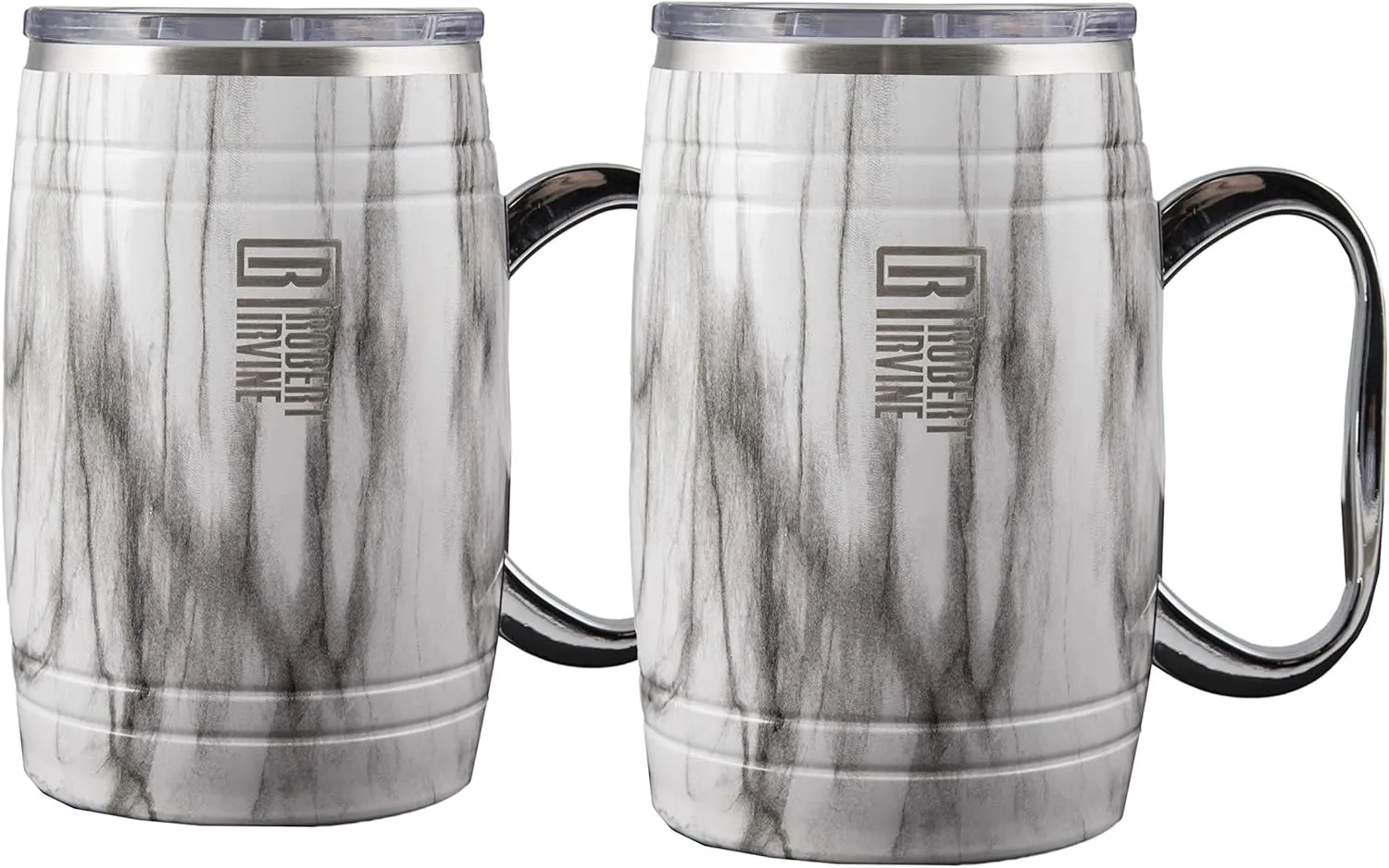 Cambridge ERI028NZ2BPTR Robert Irvine 20 Oz Marble Insulated Beer Mugs, Set Of 2