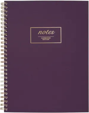 Cambridge Notebook, WorkStyle Business Notebook, 9-1/2" x 7-1/4", 80 Sheets, Legal Ruled, 80 Sheets, SoftTouch Cover, Wirebound, Purple (49556)