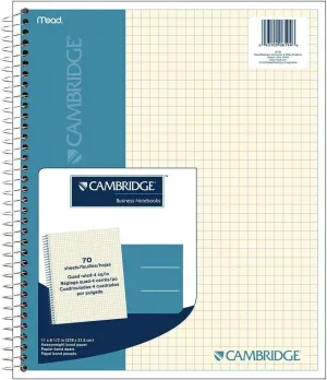 Cambridge Quad Wirebound Notebook 70ct (06194) Pack Of 6