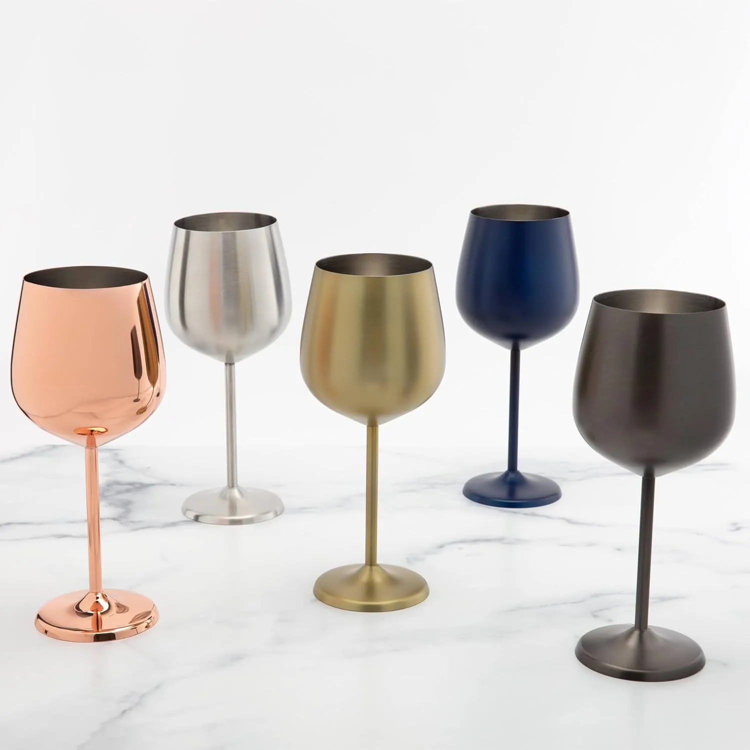 Cambridge Silversmiths 4 Piece Set of 18 oz Brushed Gold All Purpose Single Wall Wine Glasses