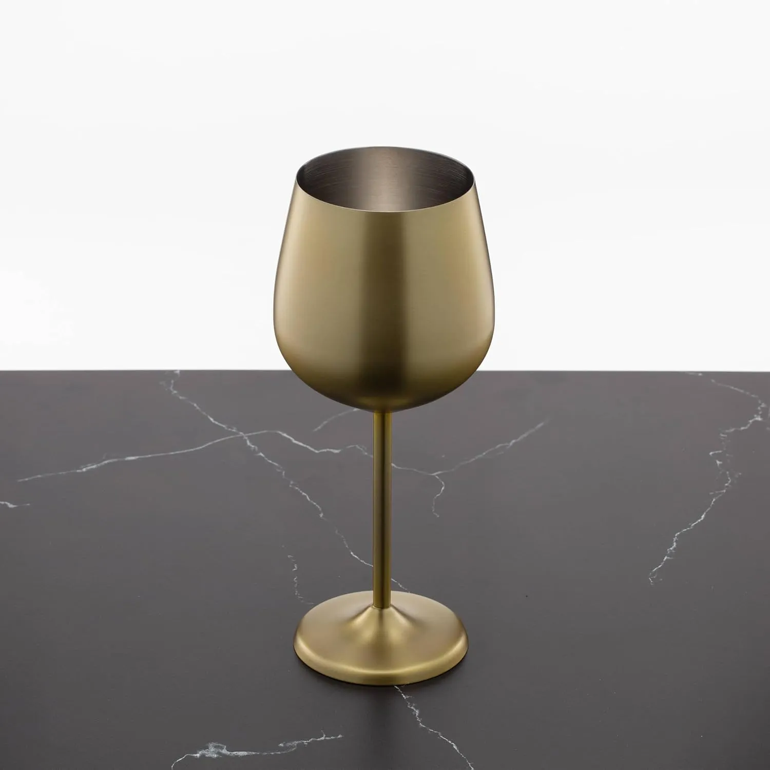 Cambridge Silversmiths 4 Piece Set of 18 oz Brushed Gold All Purpose Single Wall Wine Glasses