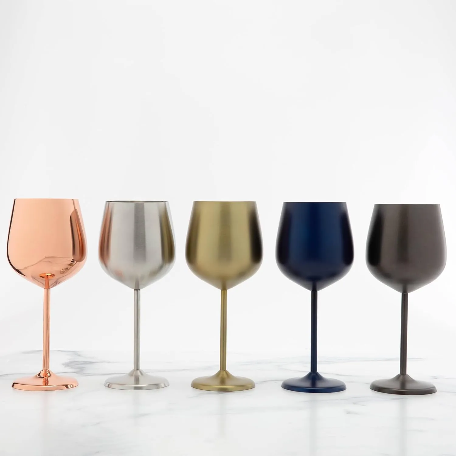 Cambridge Silversmiths 4 Piece Set of 18 oz Brushed Gold All Purpose Single Wall Wine Glasses