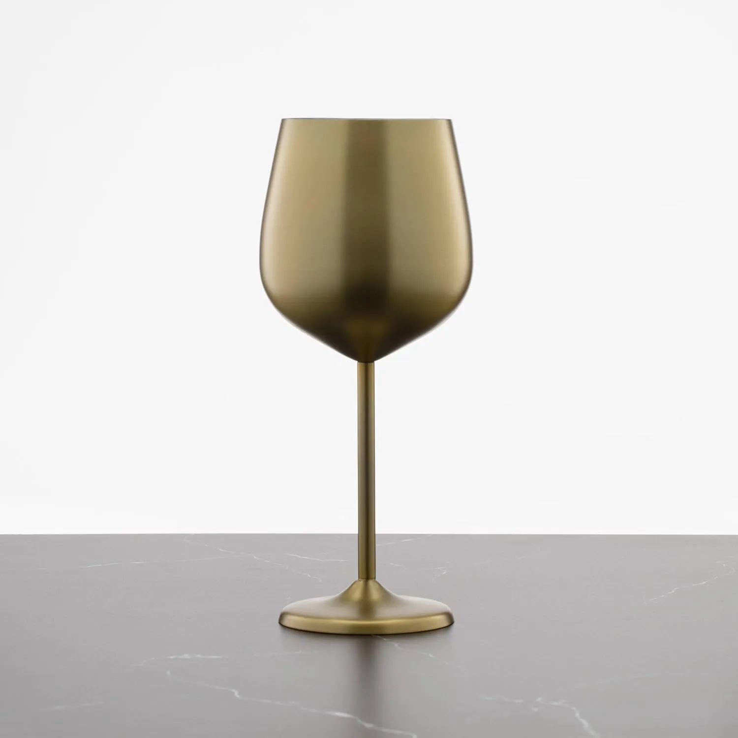 Cambridge Silversmiths 4 Piece Set of 18 oz Brushed Gold All Purpose Single Wall Wine Glasses