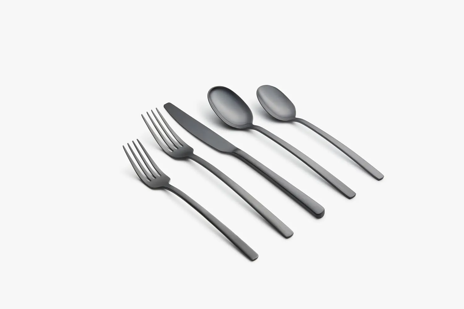 Cambridge Silversmiths Beacon Flatware Silverware Set, Black Satin, Service for 4, Includes Forks/Spoons/Knives, 20 Piece