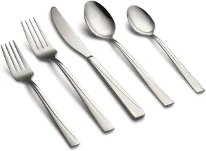 Cambridge Silversmiths Dora Sand 20-Piece Flatware Set, Service for 4,Silver