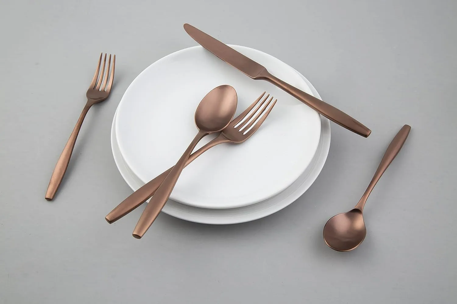 Cambridge Silversmiths Katerina Copper Satin 20-Piece Flatware Set, Service for 4