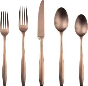 Cambridge Silversmiths Katerina Copper Satin 20-Piece Flatware Set, Service for 4