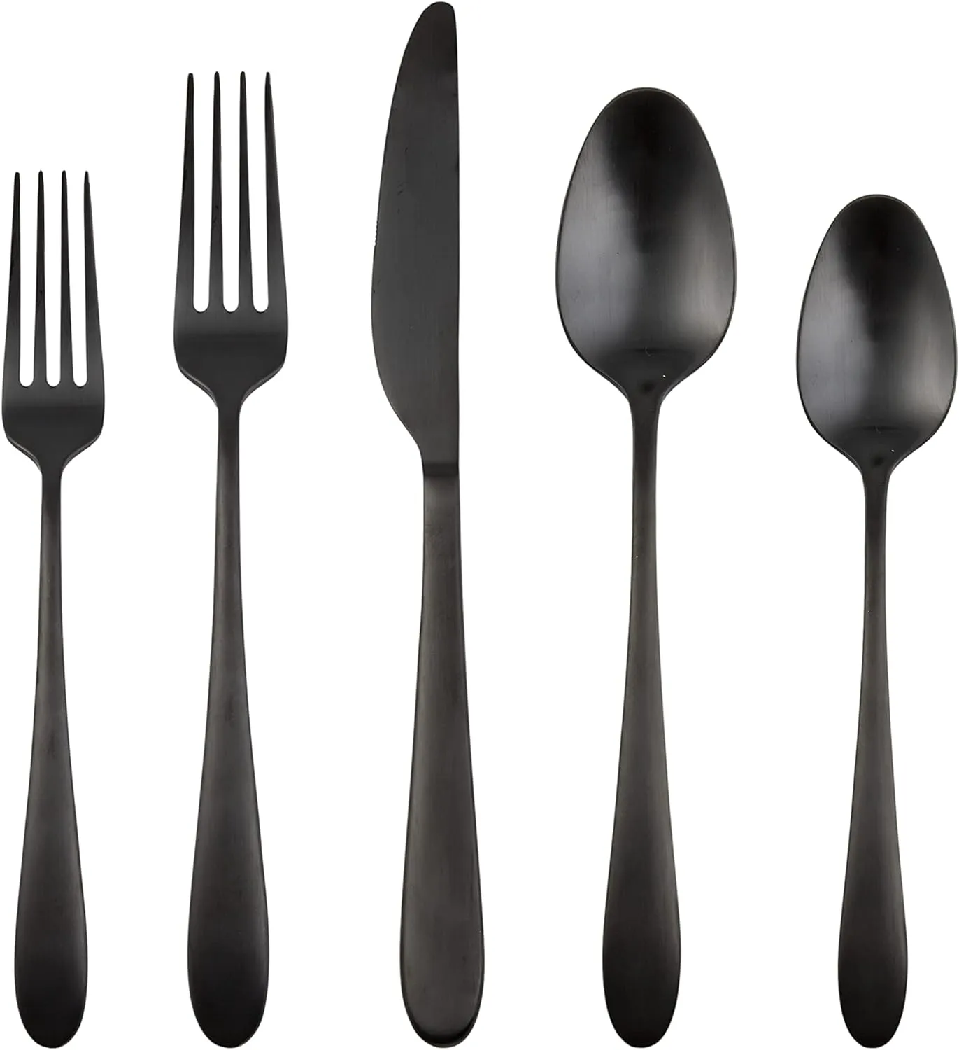 Cambridge Silversmiths Poet Black Satin 20-Piece Flatware Set, Service for 4