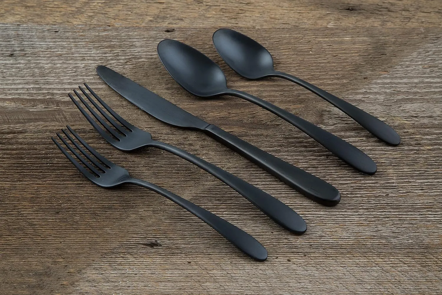 Cambridge Silversmiths Poet Black Satin 20-Piece Flatware Set, Service for 4