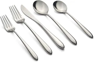 Cambridge Silversmiths Radin Mirror 20-Piece Flatware Set, Service for 4,Silver