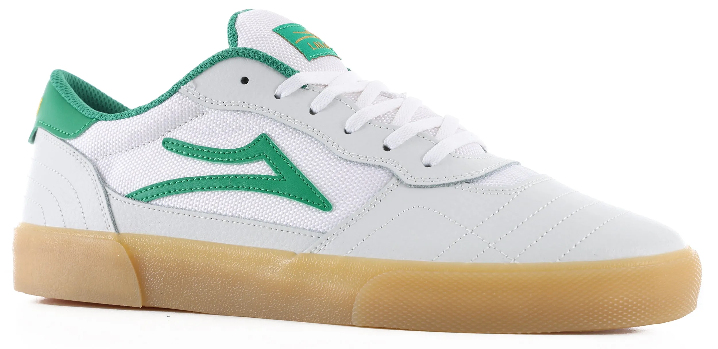 Cambridge - White/Green Leather