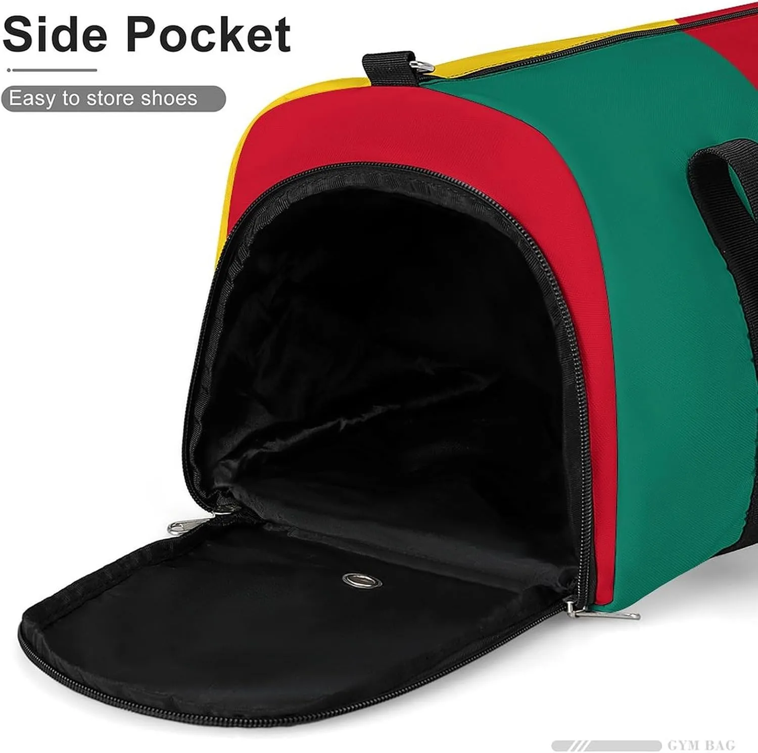 Cameroon Flag Sports Duffel Bag for Men Women with Wet Pocket Shoe Compartment