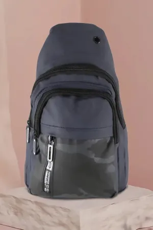 Camouflage Pattern Messenger Bag for Men - Navy Blue