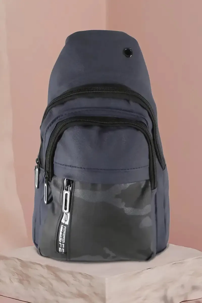 Camouflage Pattern Messenger Bag for Men - Navy Blue