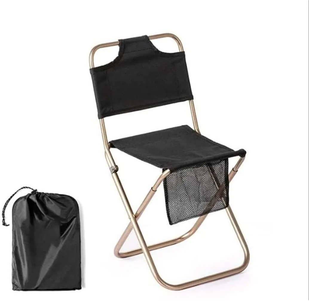 Camping Chair Folding Portable Outdoor Fishing Picnic BBQ Seat Ultralight Aluminum Alloy Stool with Storage Bag Chairs for Adults