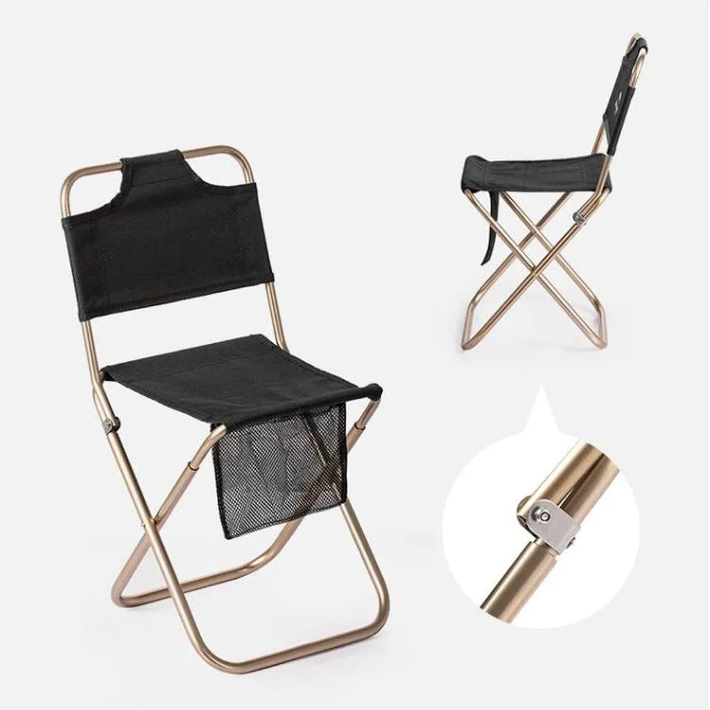 Camping Chair Folding Portable Outdoor Fishing Picnic BBQ Seat Ultralight Aluminum Alloy Stool with Storage Bag Chairs for Adults