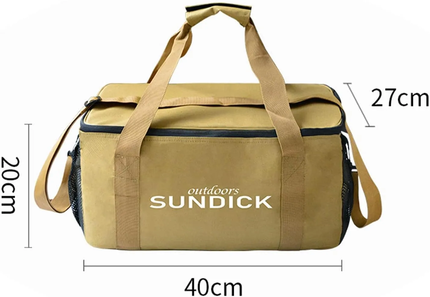 Camping Cookware Storage Bag, Waterproof 600D Oxford Cloth Tableware Storage Handbag with Cooling Compartment, Anti Collision Camping Cooking Utensils Tool Storage Bag(10x5x4cm / 3.9x2.0x1.6in-Yellow)