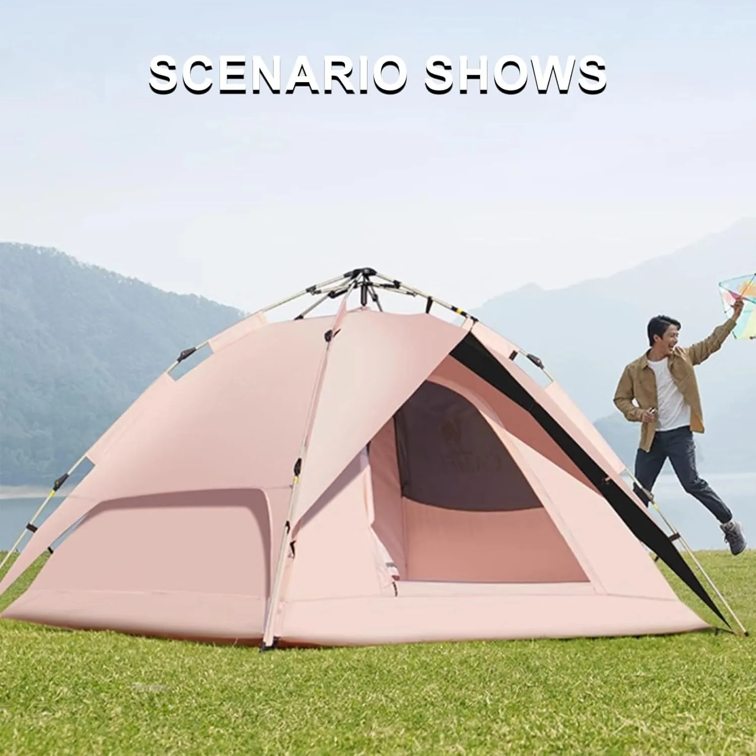 Camping Tent - Portable Automatic Quick-Open Waterproof Sunshade for Camping and Glamping - Folding Design for Easy Setup and Transport