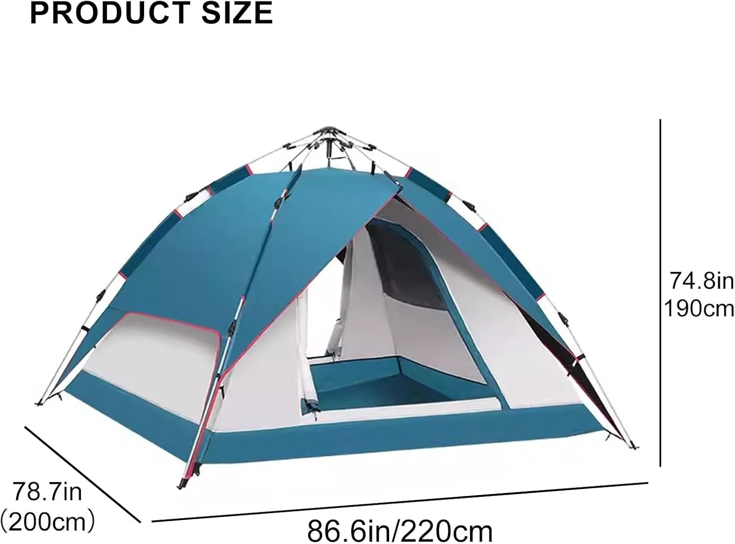Camping Tent - Portable Automatic Quick-Open Waterproof Sunshade for Camping and Glamping - Folding Design for Easy Setup and Transport