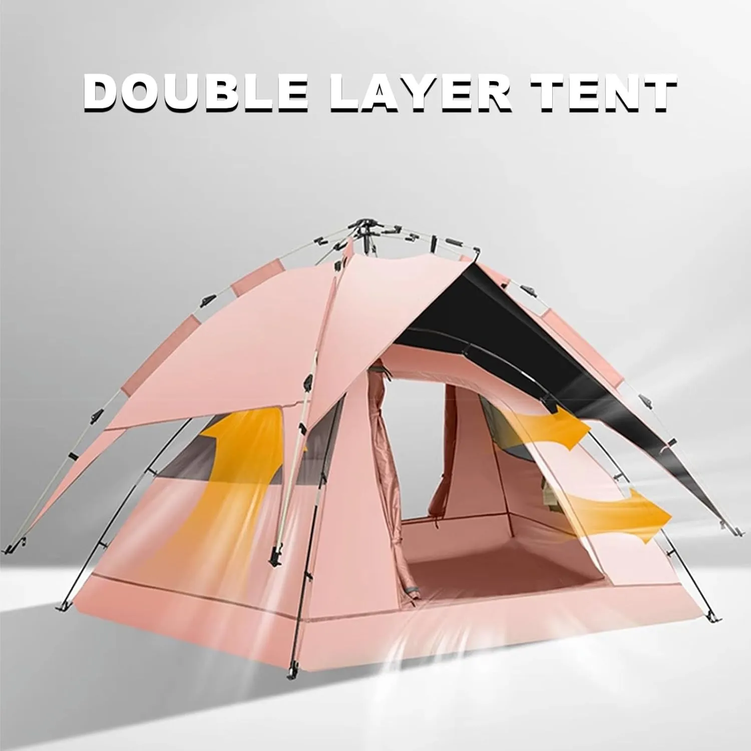 Camping Tent - Portable Automatic Quick-Open Waterproof Sunshade for Camping and Glamping - Folding Design for Easy Setup and Transport