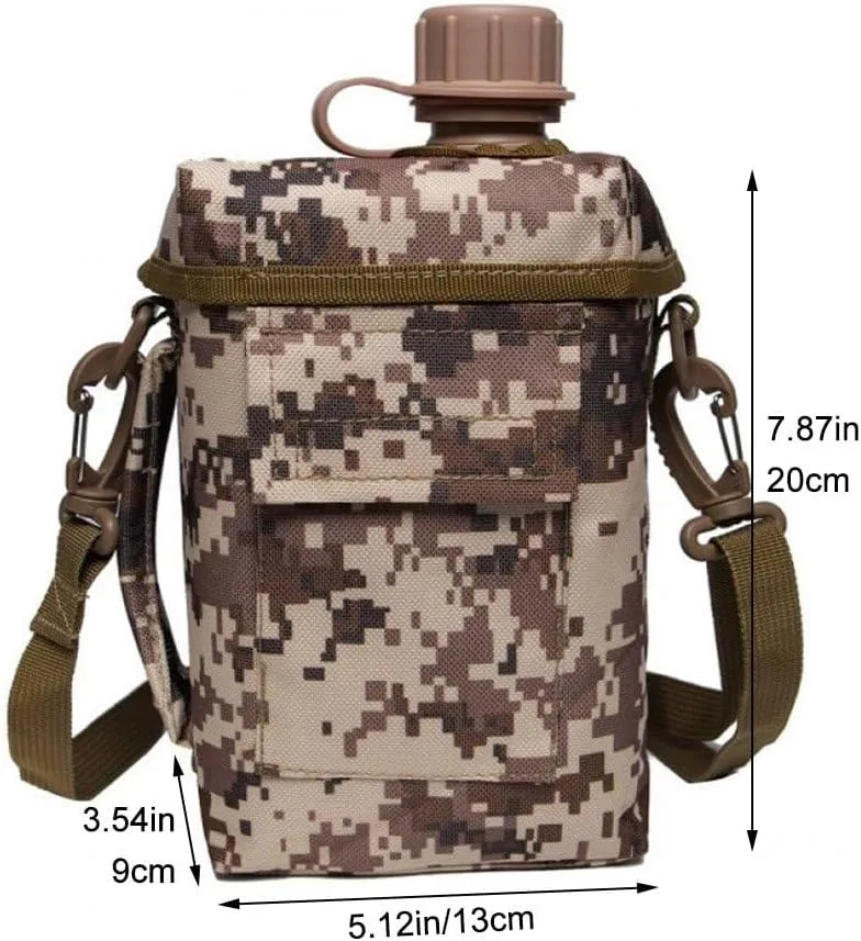 Camping Water Canteen Portable 2l Flask Military Army Water Kettle Outdoor Camping Hiking Canteen for Outdoor Survival Backpacking