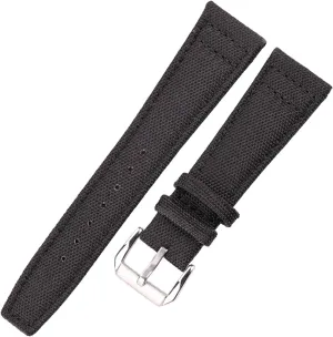 Canvas   Genuine Leather Watchband 20mm 21mm 22mm Black Green Blue Women Men Watch Band Strap With Pin Buckle