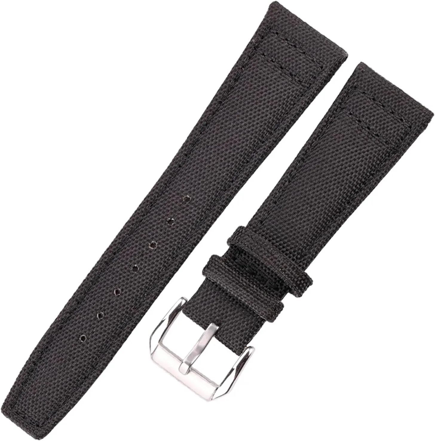 Canvas   Genuine Leather Watchband 20mm 21mm 22mm Black Green Blue Women Men Watch Band Strap With Pin Buckle
