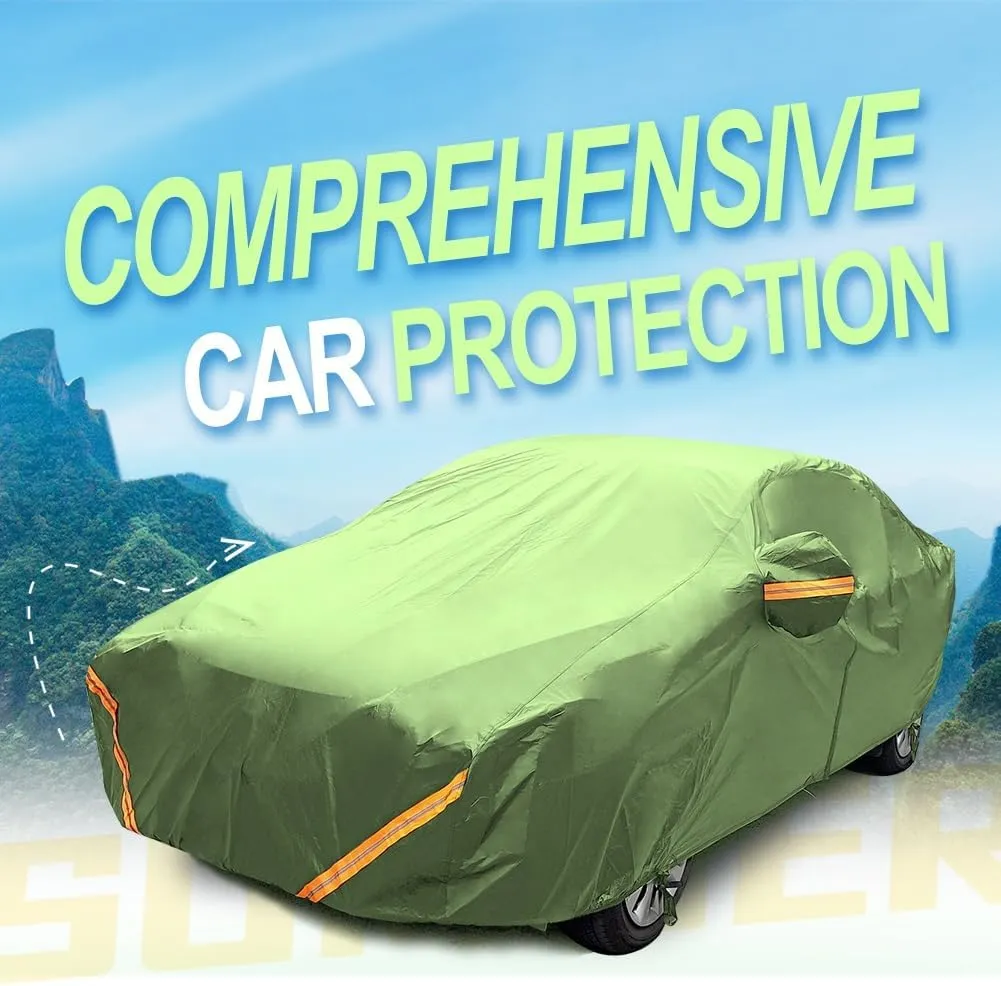 Car Cover Compatible with Buick Excelle 2011, Outdoor Waterproof Tarpaulin Windshield Cover(Green)
