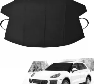 Car Windshield Cover for Ice and Snow, Magnetic Fit Weatherproof Frost Cover, Windshield Snow Cover, 75" x 47.25" 600 D Oxford Cloth Fit for SUVs, Trucks, Cars