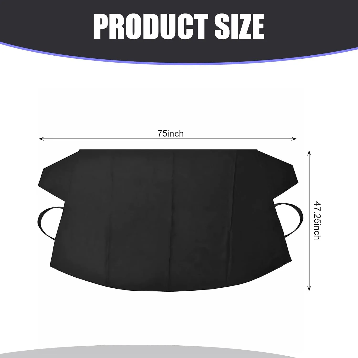 Car Windshield Cover for Ice and Snow, Magnetic Fit Weatherproof Frost Cover, Windshield Snow Cover, 75" x 47.25" 600 D Oxford Cloth Fit for SUVs, Trucks, Cars
