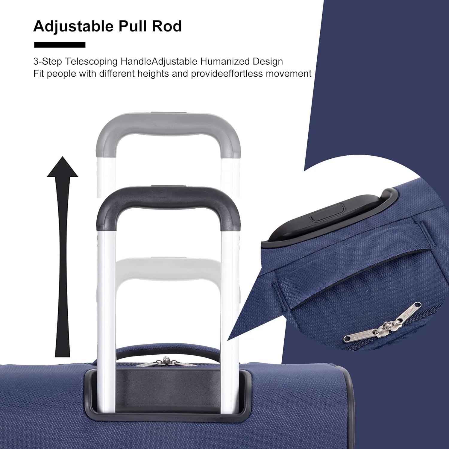 Carry-on Luggage Set 3 Piece Softside Lightweight Suitcase With Spinner Wheels Duffel Bag And Toiletry Bag(10" 16" 18"), Blue