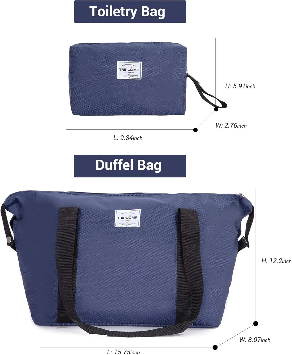 Carry-on Luggage Sets 3 Piece Softside Lightweight Suitcase With Spinner Wheels Duffel Bag And Toiletry Bag(10" 16" 18"), Blue