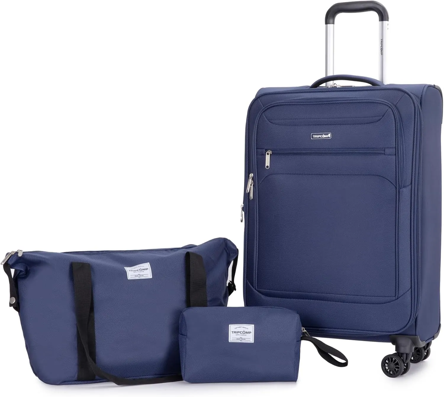Carry-on Luggage Sets 3 Piece Softside Lightweight Suitcase With Spinner Wheels Duffel Bag And Toiletry Bag(10" 16" 18"), Blue