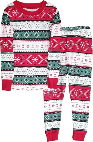 Carters Infant Boy Red & White Stripe Snowflake Christmas Holiday Pajama 2T