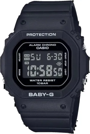 Casio BGD565-1 Women's All Black Alarm Chronograph Baby G Shock Watch
