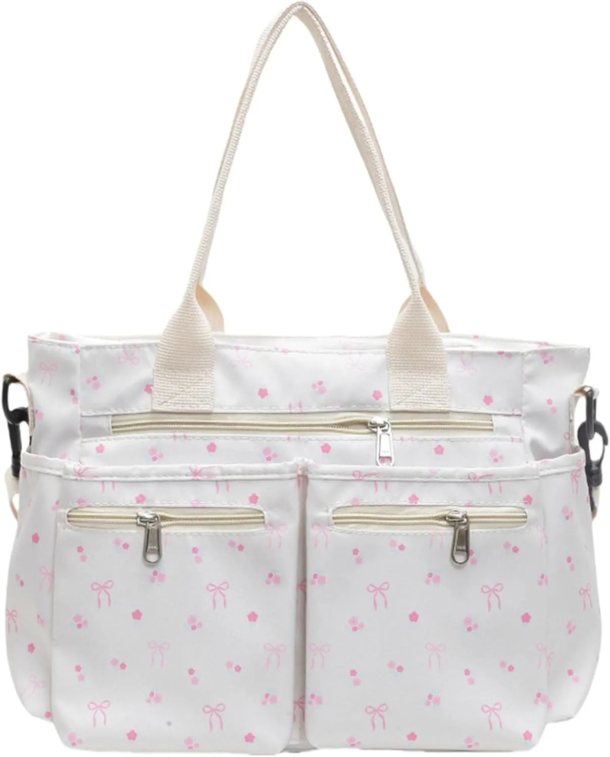 Casual Messenger Bag Floral Nylon Crossbody Bag Chic Shoulder Bag Travel Daypacks