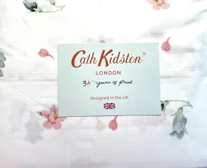 Cath Kidston Queen Size Floral Sheet Set Raspberry Roses Cotton Percale