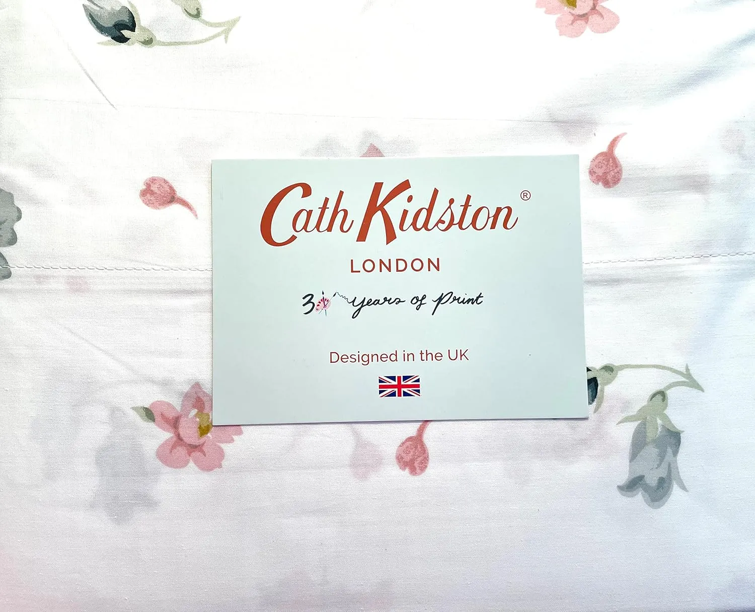 Cath Kidston Queen Size Floral Sheet Set Raspberry Roses Cotton Percale